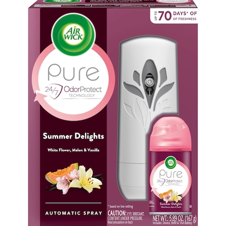 Air Wick Air Freshener Starter Kit, Summer Delights, 6.17 oz, MI, PK 4 RAC88410CT